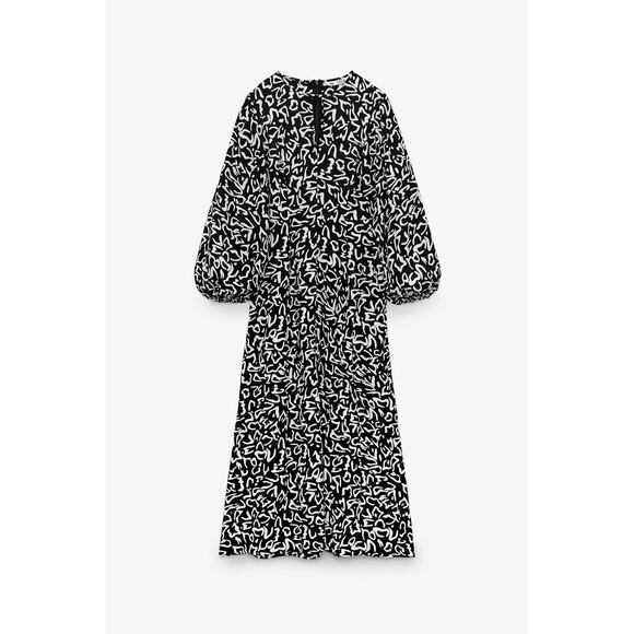 Zara Printed Midi Dress - Picture 3 of 16